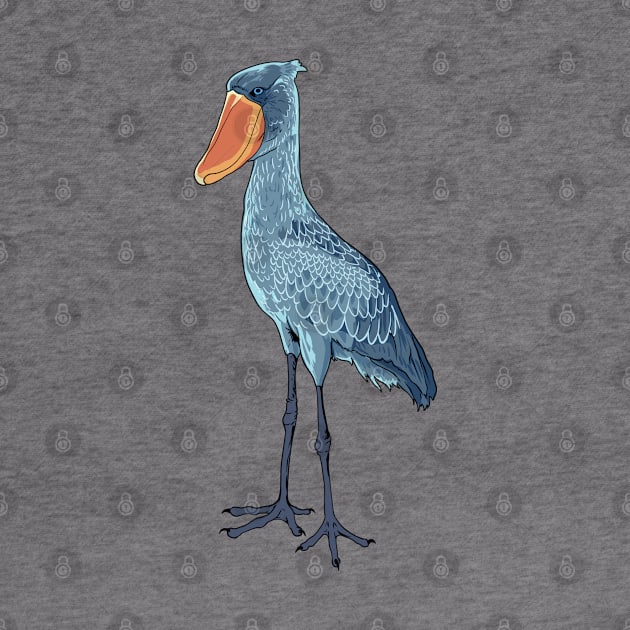 Drawing of a shoebill by Modern Medieval Design